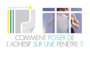 logo avec jeune femme qui pose de l'adhésif