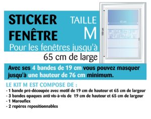 contenu d'un stickers pour une fenêtre de 65 cm
