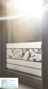 fenêtre bureau avec adhésif dépoli motif jungle